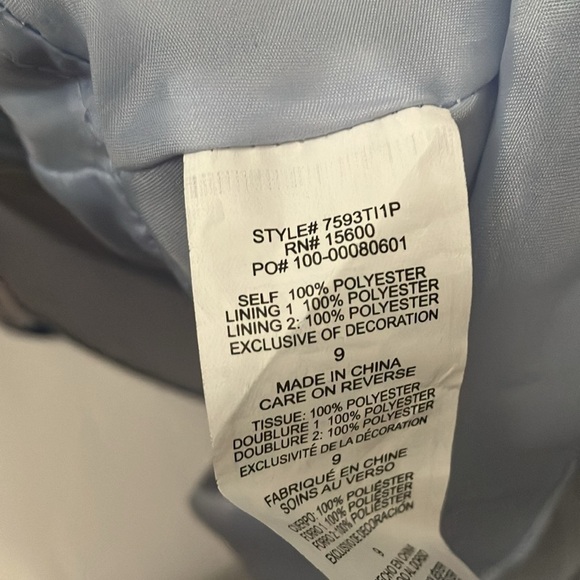 Sequin Hearts: Blue/White Flower Dress- Open Back with zipper back- tulle hem- 9 - Picture 3 of 16